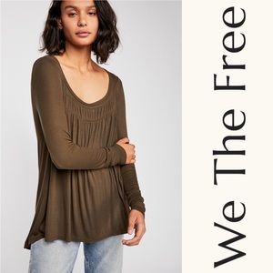 WE THE FREE FreePeople Ribbed Long Sleeve Top Sz S
